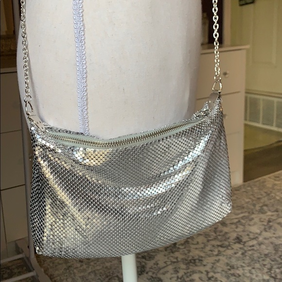 Handbags - 🦊 INC silver metallic purse clutch chain strap